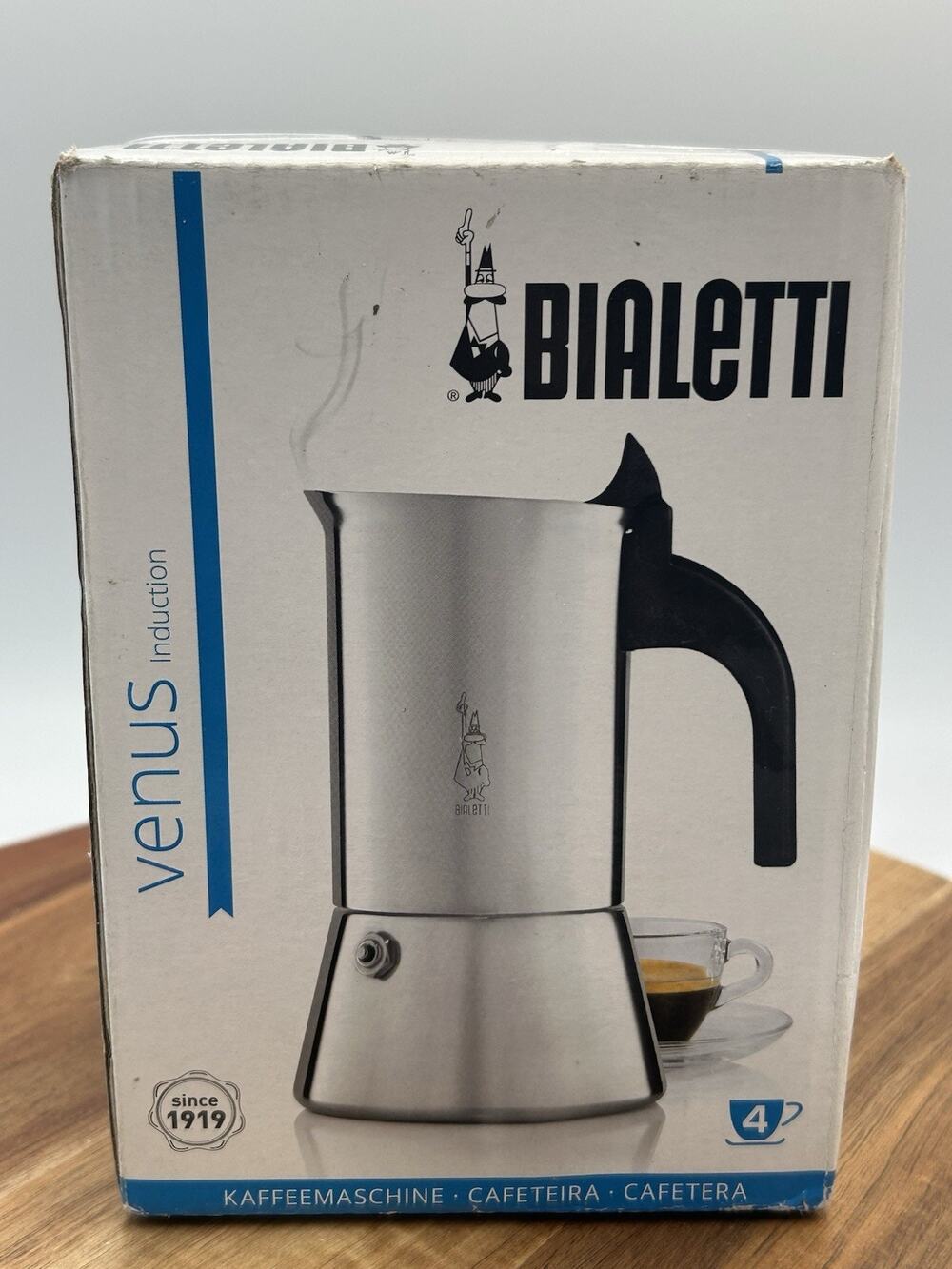 Bialetti Venus Stainless Steel Induction Stovetop 4-Cup Coffee/Espresso Maker